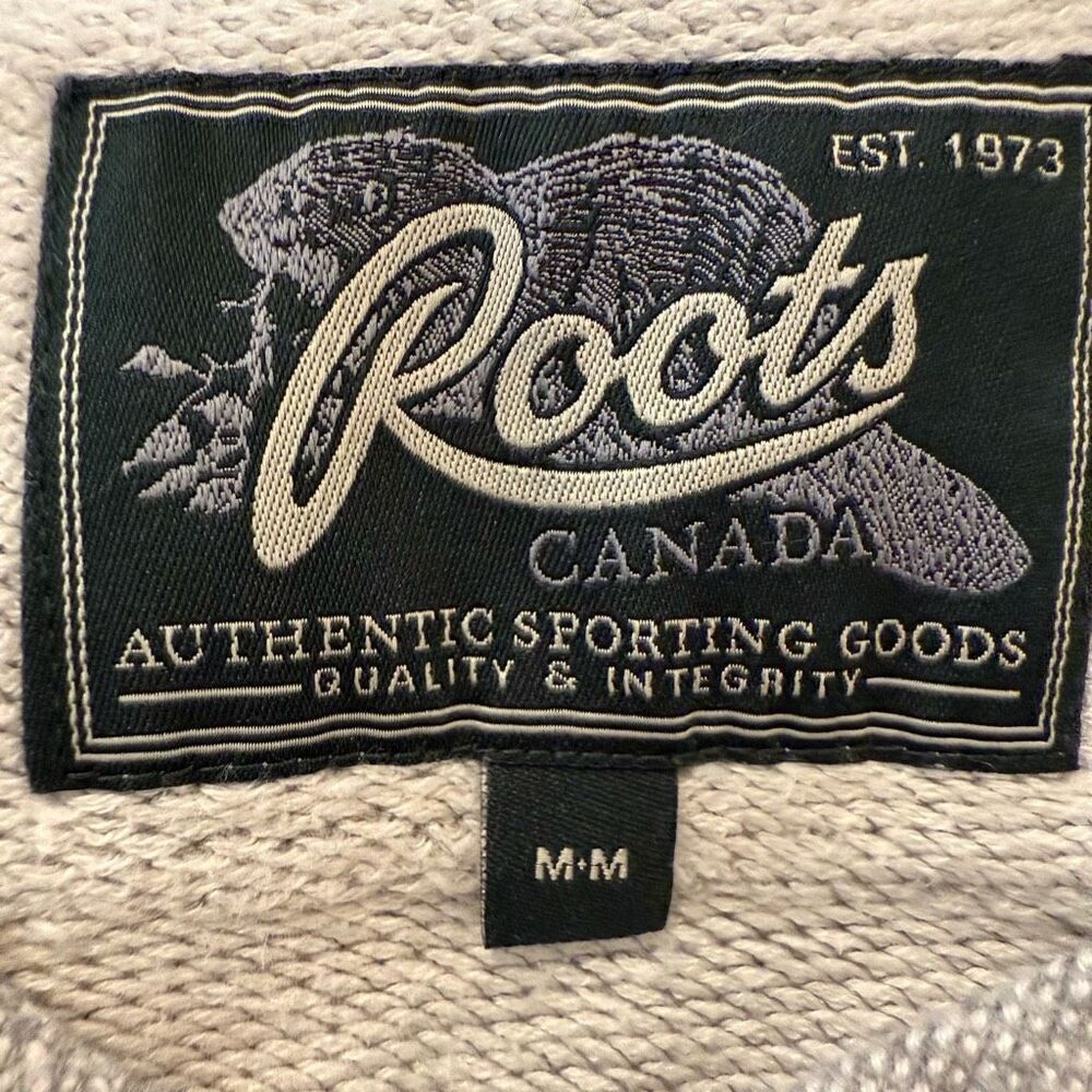 Roots Canada Gray Two Tone V Neck Sweatshirt Sz M Casual, Normcore - Picture 5 of 12